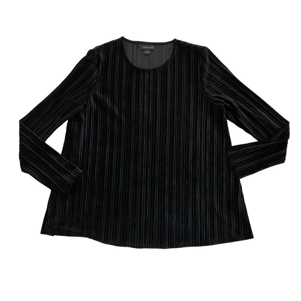 J Jill Womens Top Sz S Black Velvet Classic Basic Nice Work Christmas New Years